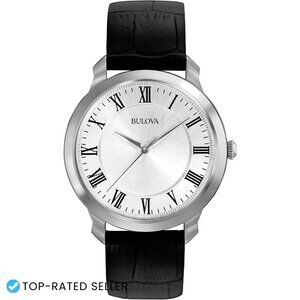 Classic Quartz Watch Roman Numeral Markers Leather Strap Minimal Elegant